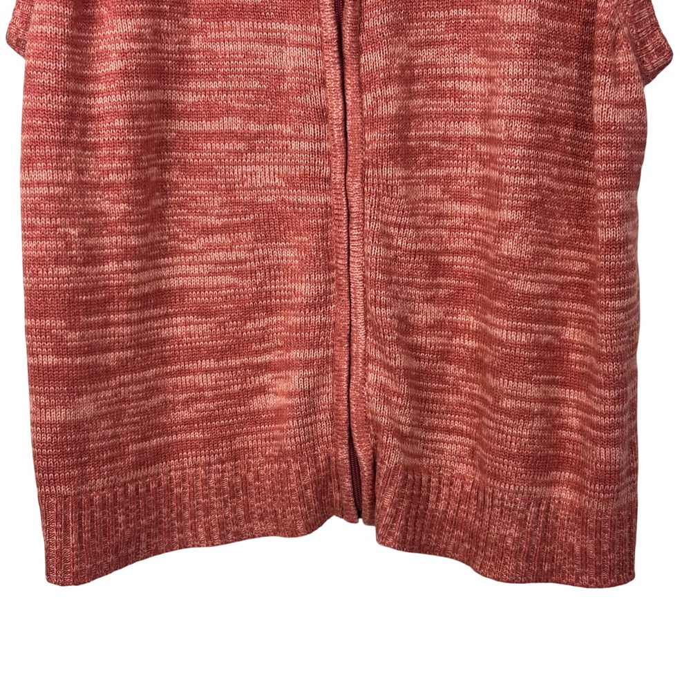 Blair Sweater Vest Womens XLarge Red Marled Full Zip Mock Neck Acrylic Knit - Picture 3 of 10